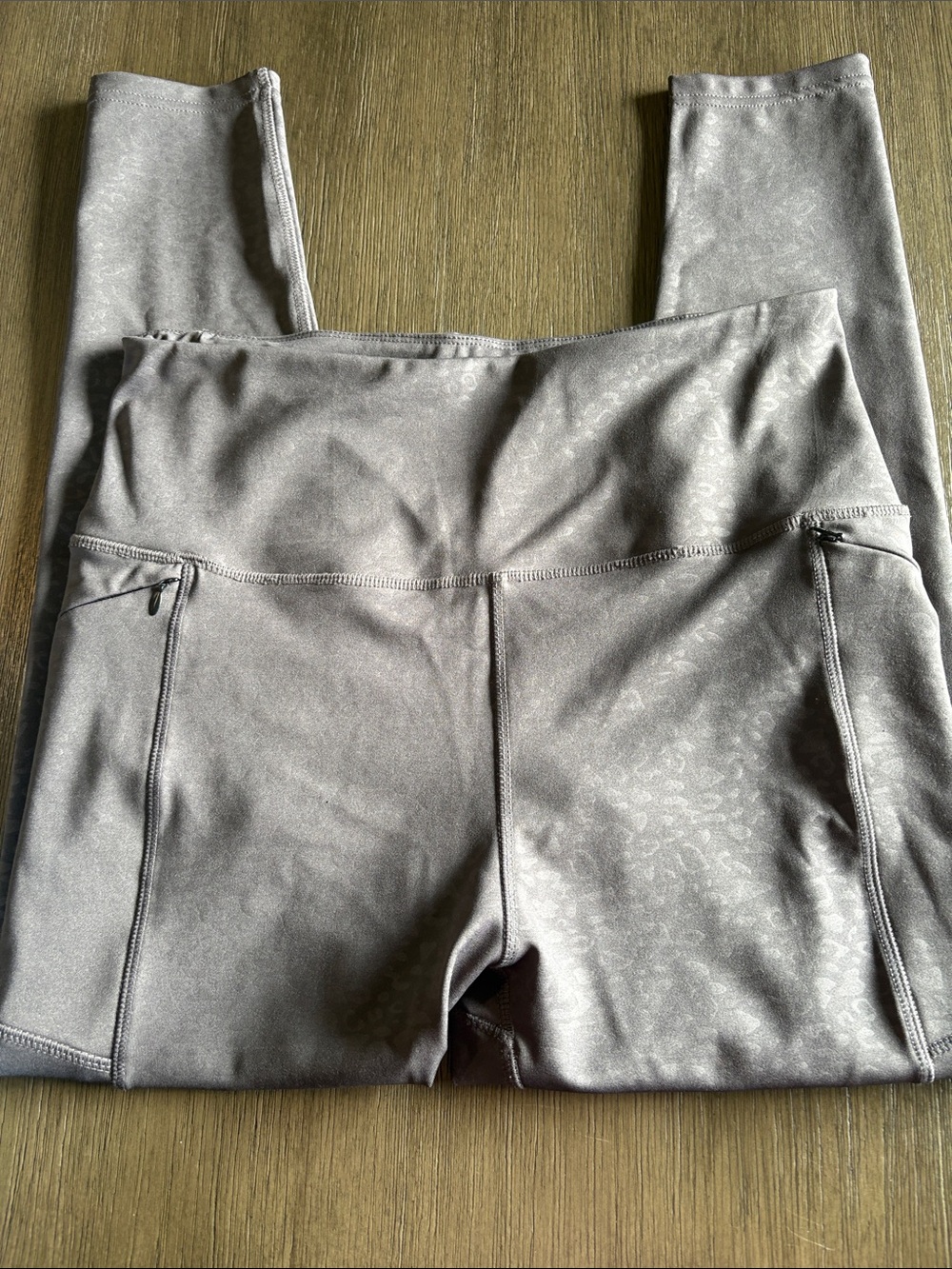 Nicole Miller High-Rise Active Leggings with Zip Pockets- Metallic Animal Print